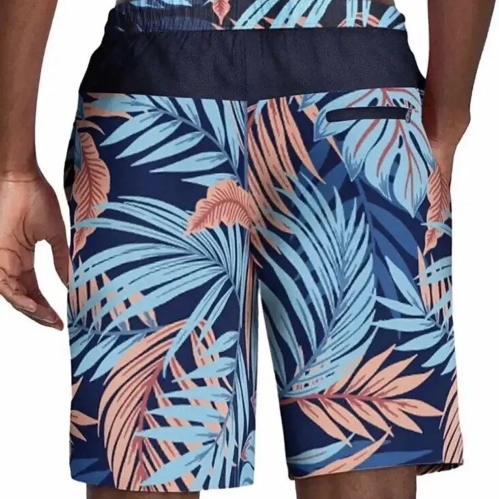 Speedo Men's Swim Trunk, Dark Blue Tropical , Small New